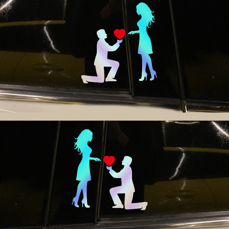 Koppelstickers Autosticker: Romantische Huwelijksaanzoekdecoratie
