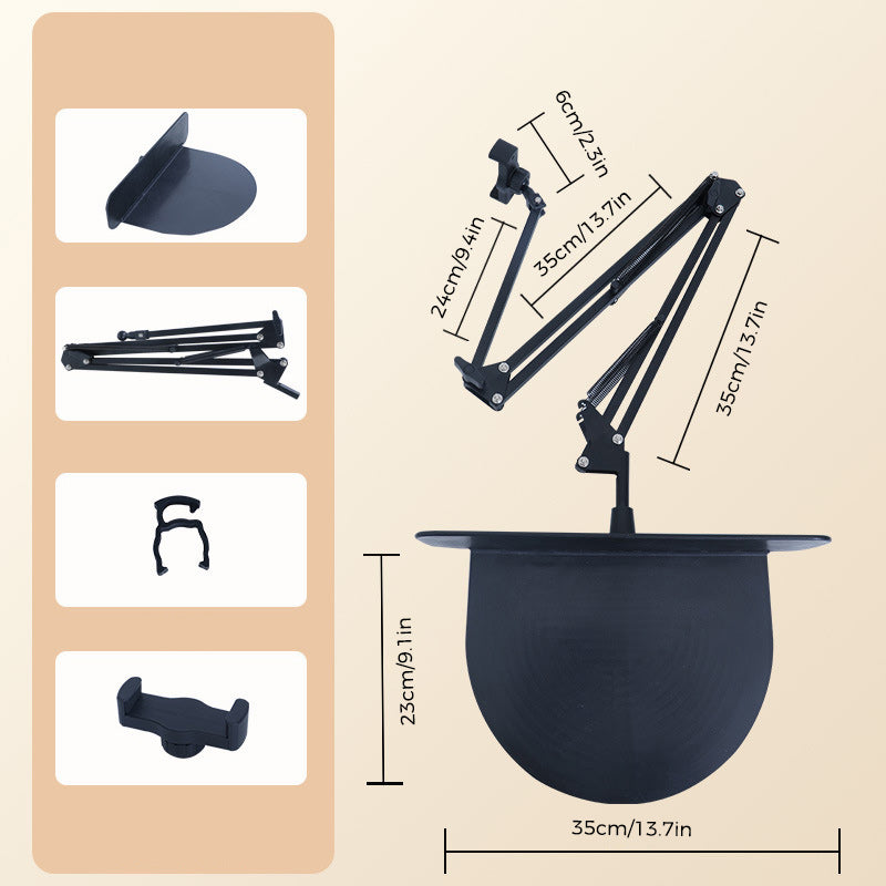 Intrekbare verborgen telefoontablethouder naast het bed