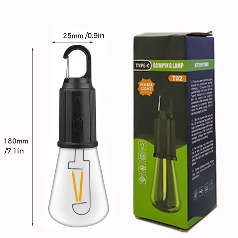 2024 New Outdoor Camping Hanging Type-C Charging Retro Bulb Light