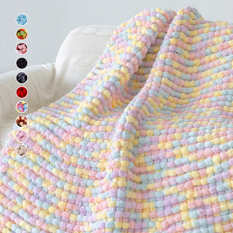 Winter DIY gevlochten parelmoer grove wol (6 stuks)