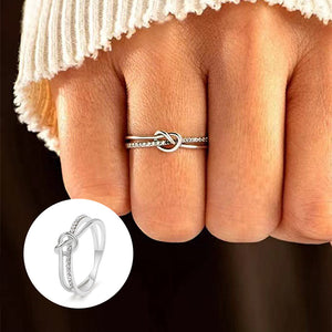 Moeder & Dochter Bond Dubbele Band Knoop Ring