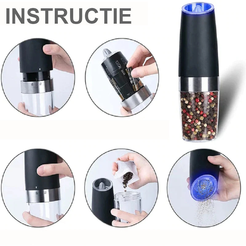 Automatische elektrische inductie zout- en pepermolen