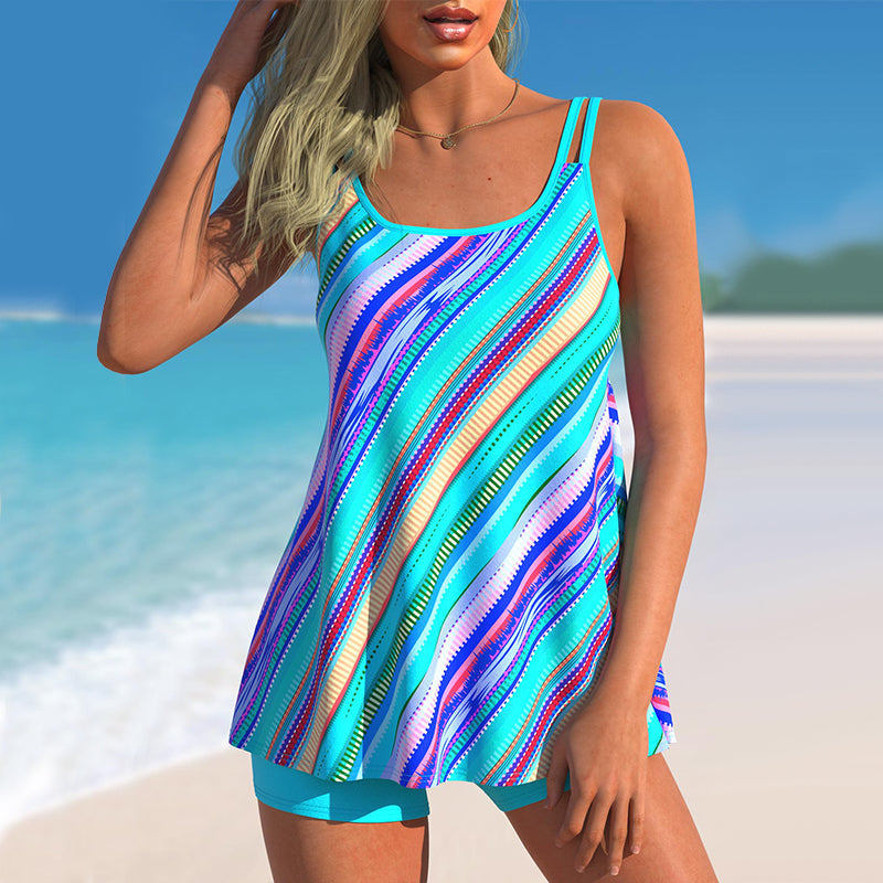 Set met geometrische strepenprint