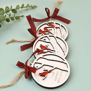 Handgemaakt Herdenkings Ornament met Kardinalen