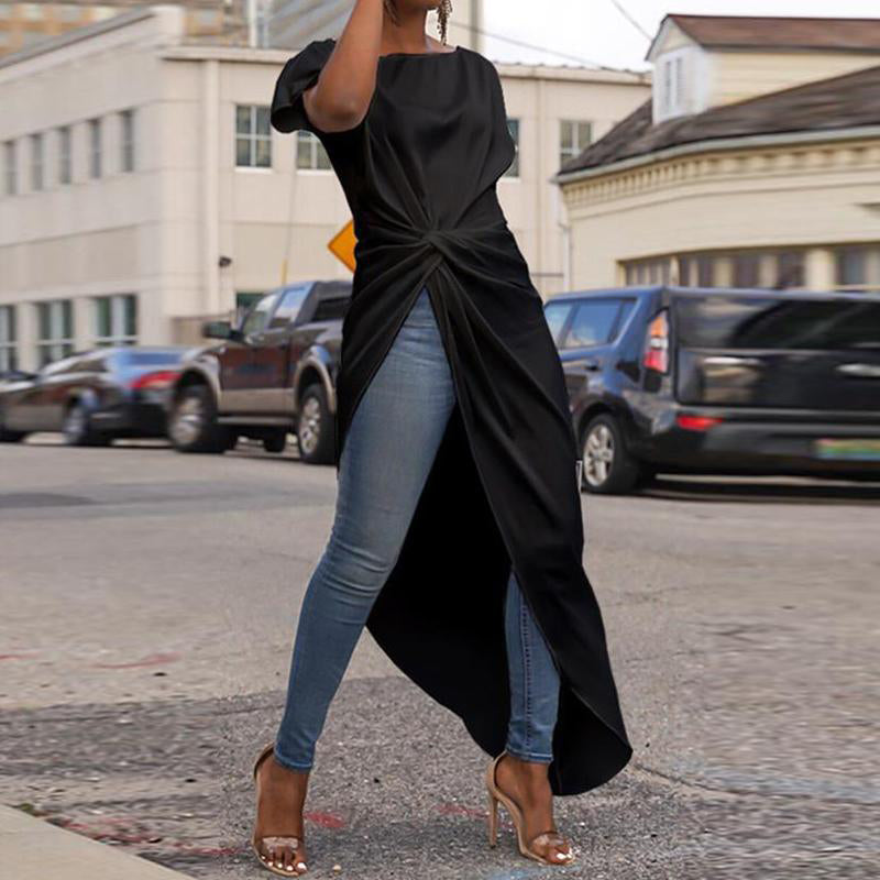 Jurk met asymmetrische zoom