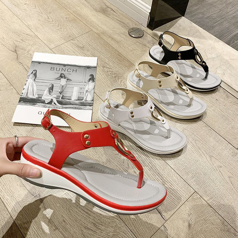 Zomerse effen kleur teenslippers