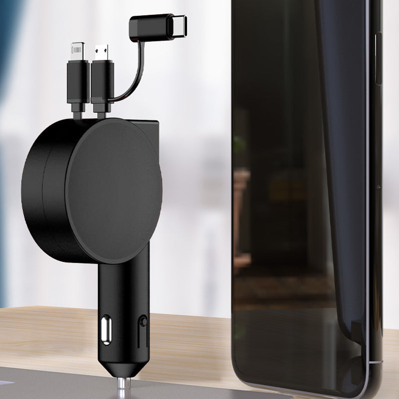 3-in-1 intrekbare snellaad adapter voor in de auto