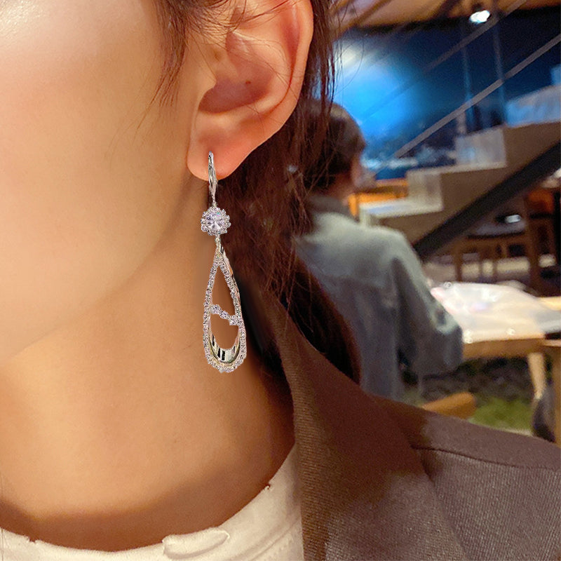 Luxe oorbellen met volledige diamanten