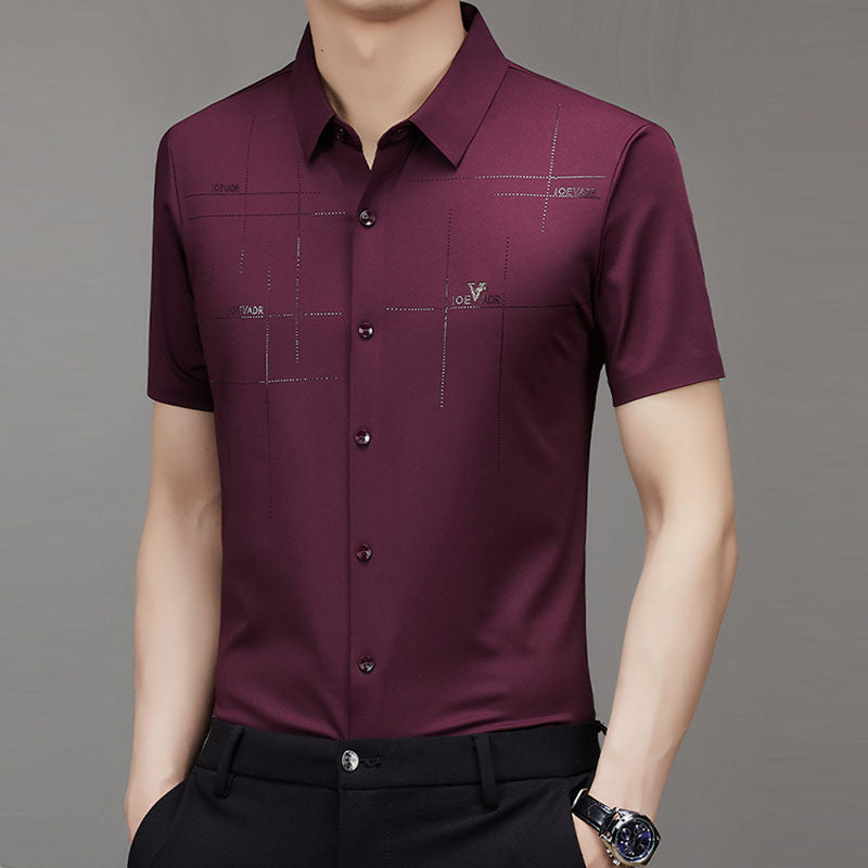 Business anti-rimpeloverhemd met korte mouwen voor heren