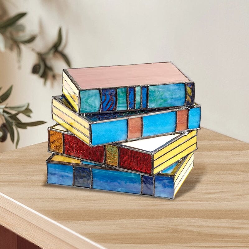 Gestapelde boekenlamp