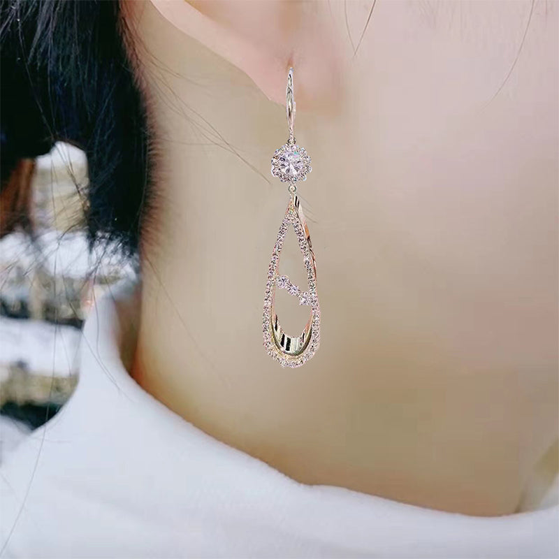 Luxe oorbellen met volledige diamanten