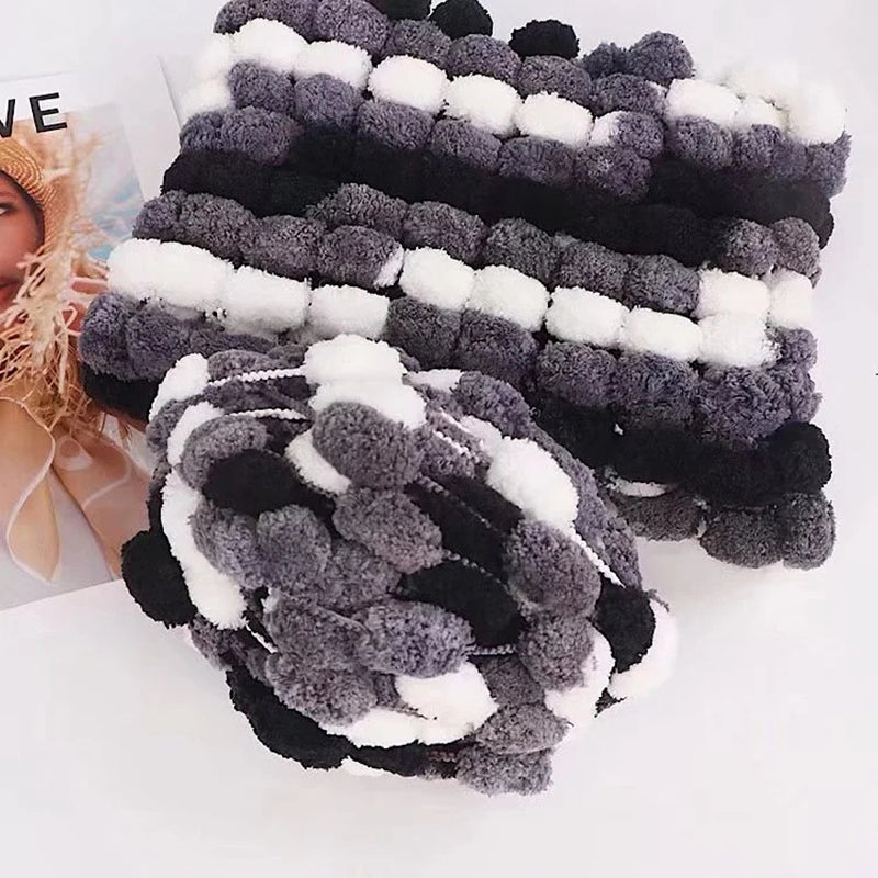 Winter DIY gevlochten parelmoer grove wol (6 stuks)