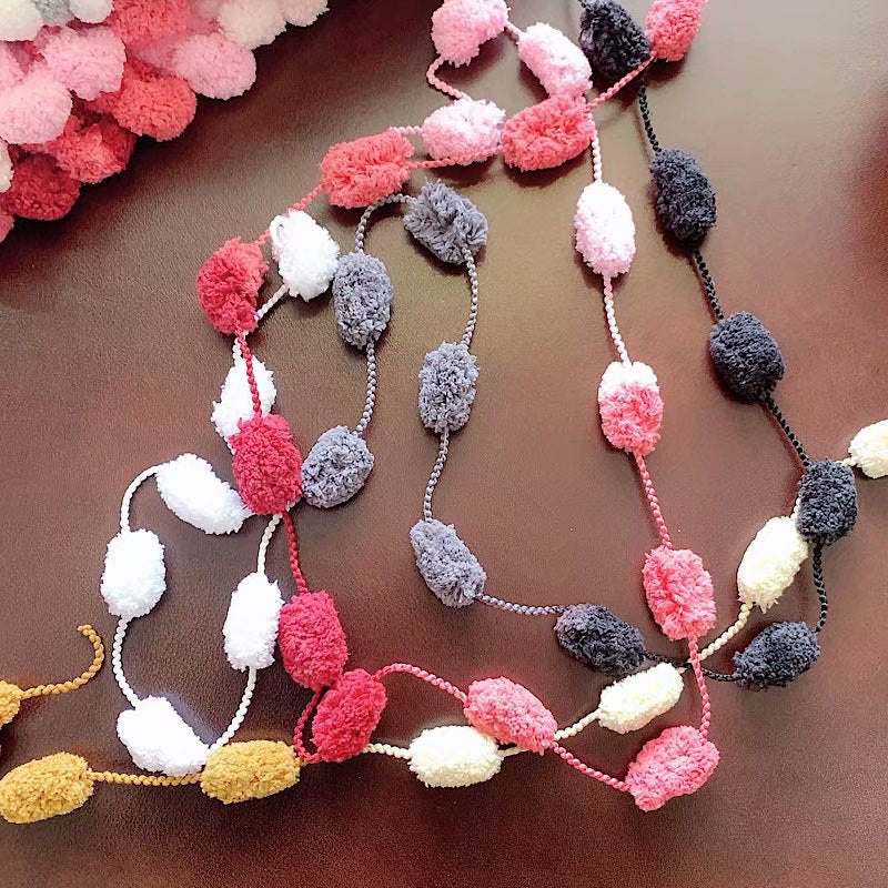 Winter DIY gevlochten parelmoer grove wol (6 stuks)