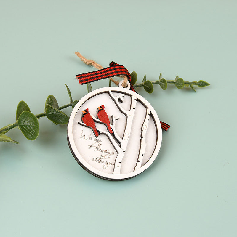 Handgemaakt Herdenkings Ornament met Kardinalen