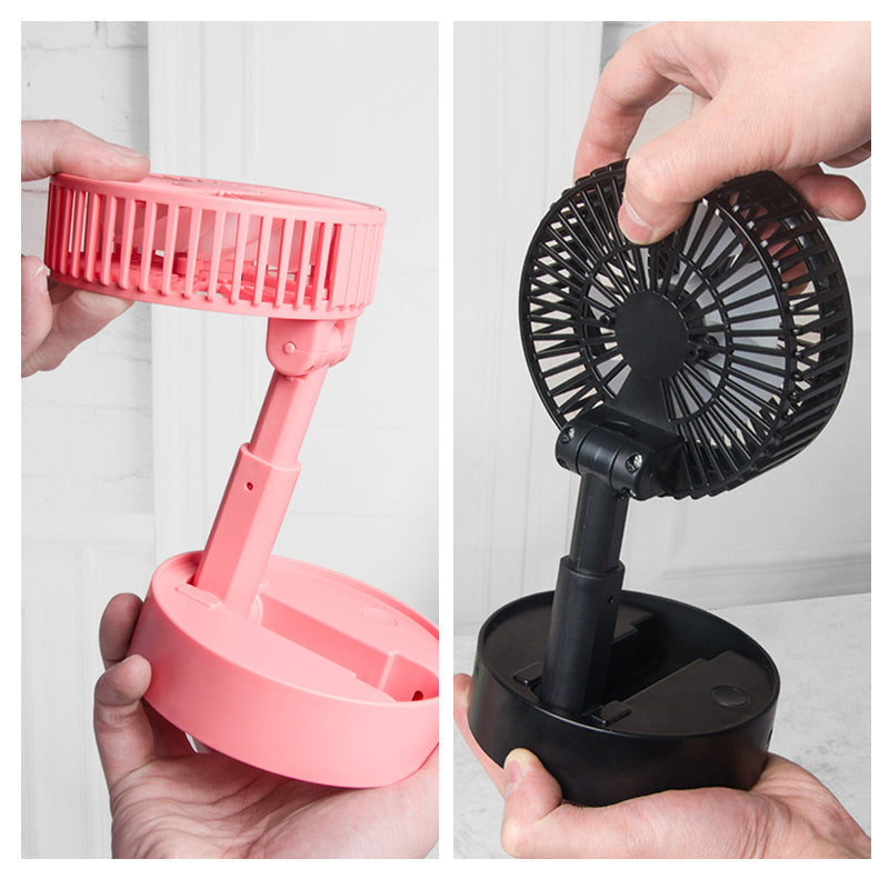 Mini opvouwbare telescopische ventilator voor telefoonhouder