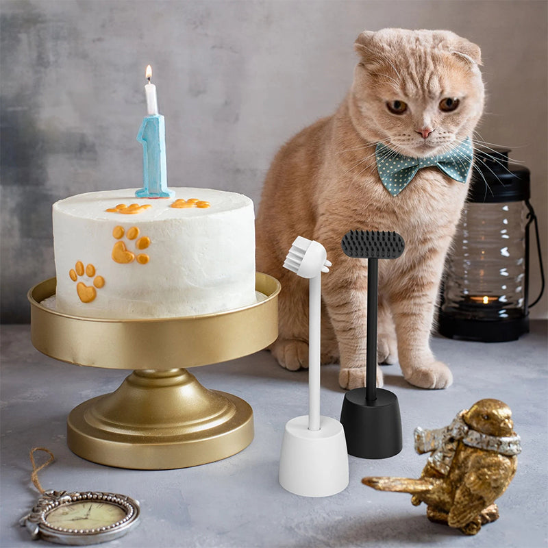 Massageborstel voor katten met lange steel