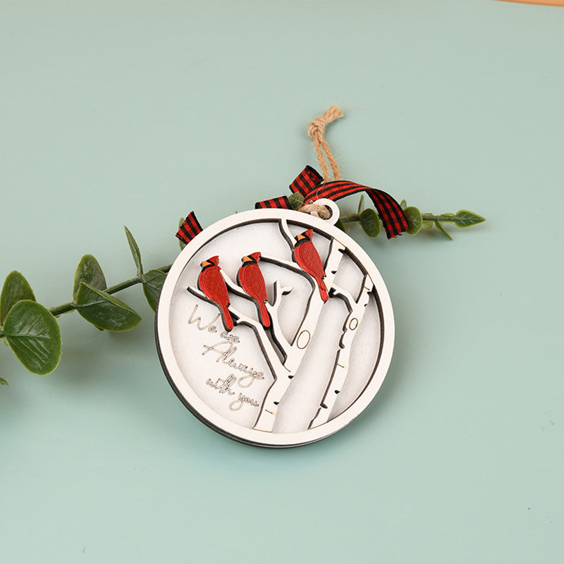 Handgemaakt Herdenkings Ornament met Kardinalen