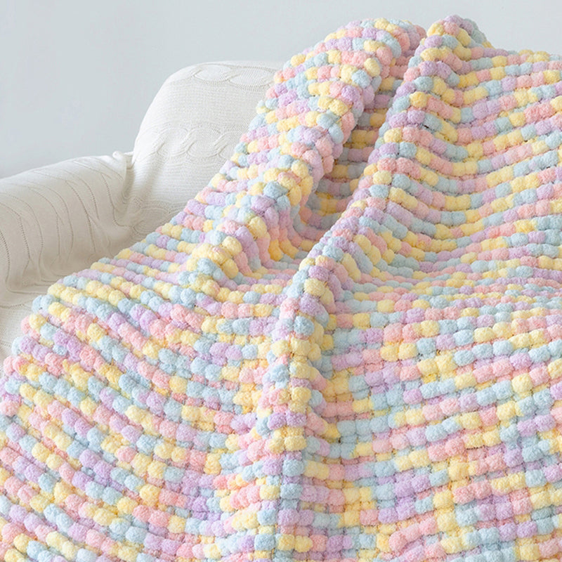 Winter DIY gevlochten parelmoer grove wol (6 stuks)