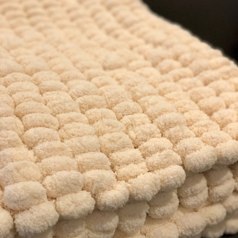 Winter DIY gevlochten parelmoer grove wol (6 stuks)