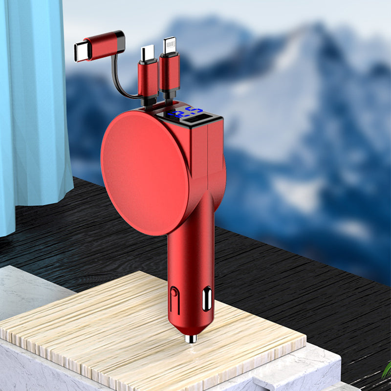 3-in-1 intrekbare snellaad adapter voor in de auto