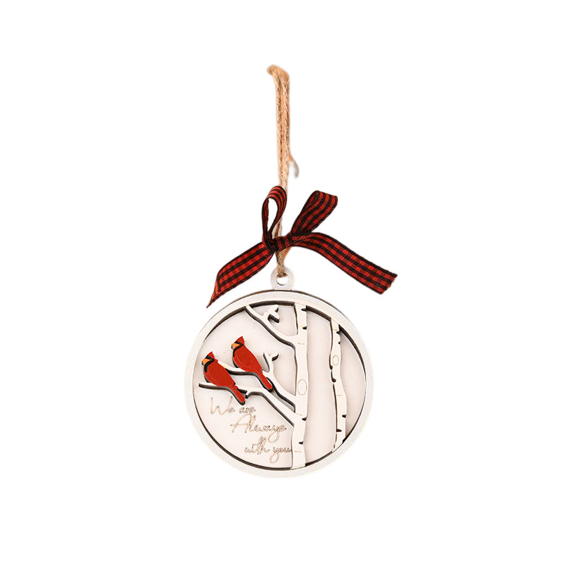 Handgemaakt Herdenkings Ornament met Kardinalen