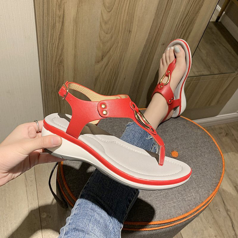 Zomerse effen kleur teenslippers