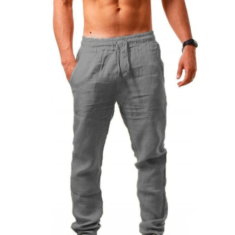 Katoenen linnen ademende effen kleur broek