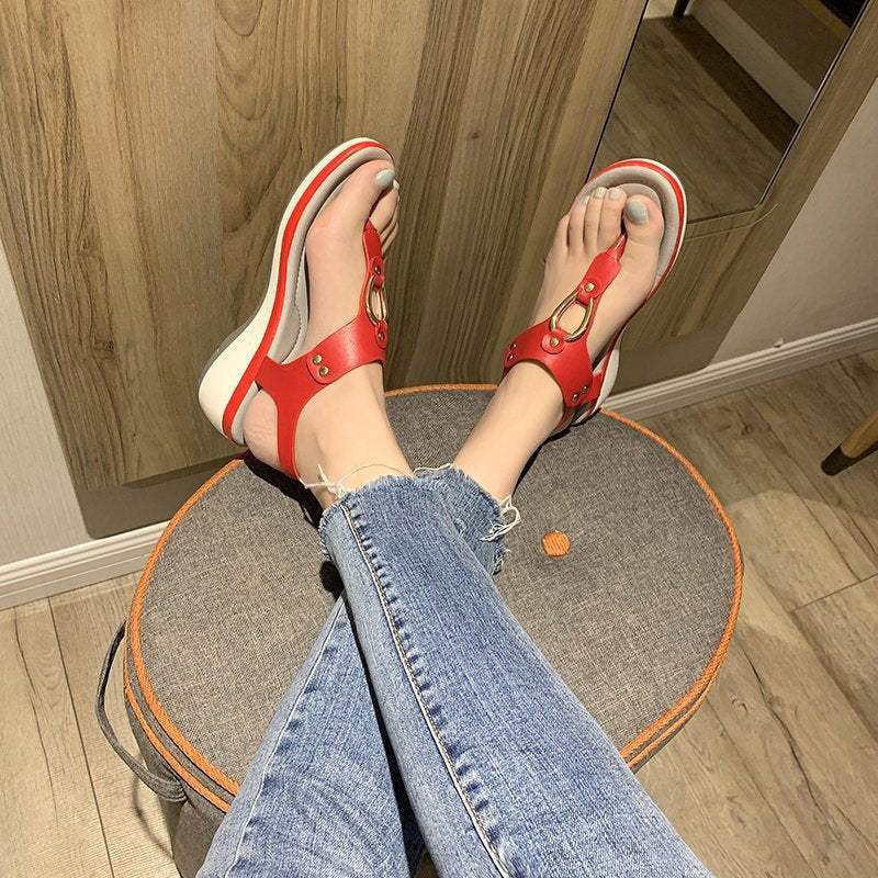 Zomerse effen kleur teenslippers
