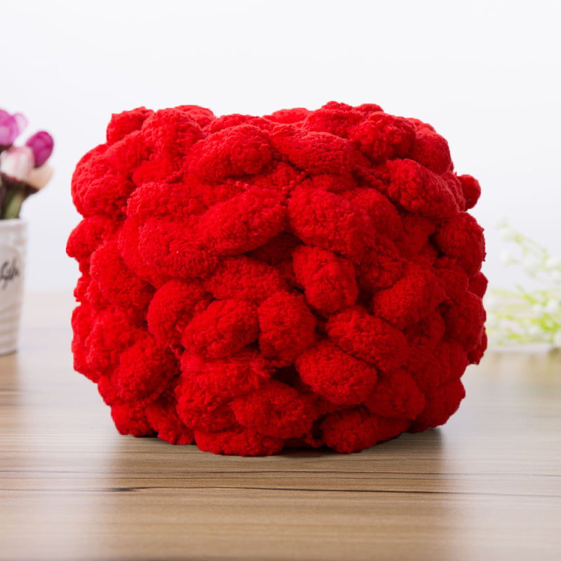 Winter DIY gevlochten parelmoer grove wol (6 stuks)