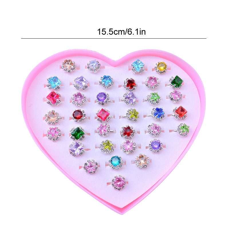 36 stuks schattige ringen voor meisjes