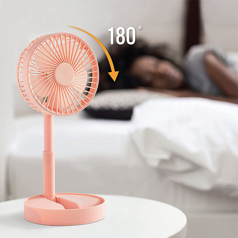 Mini opvouwbare telescopische ventilator voor telefoonhouder