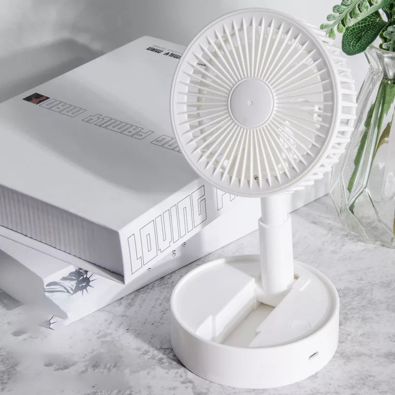 Mini opvouwbare telescopische ventilator voor telefoonhouder
