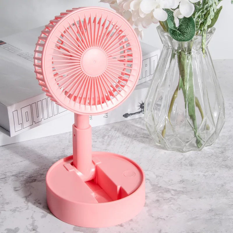 Mini opvouwbare telescopische ventilator voor telefoonhouder