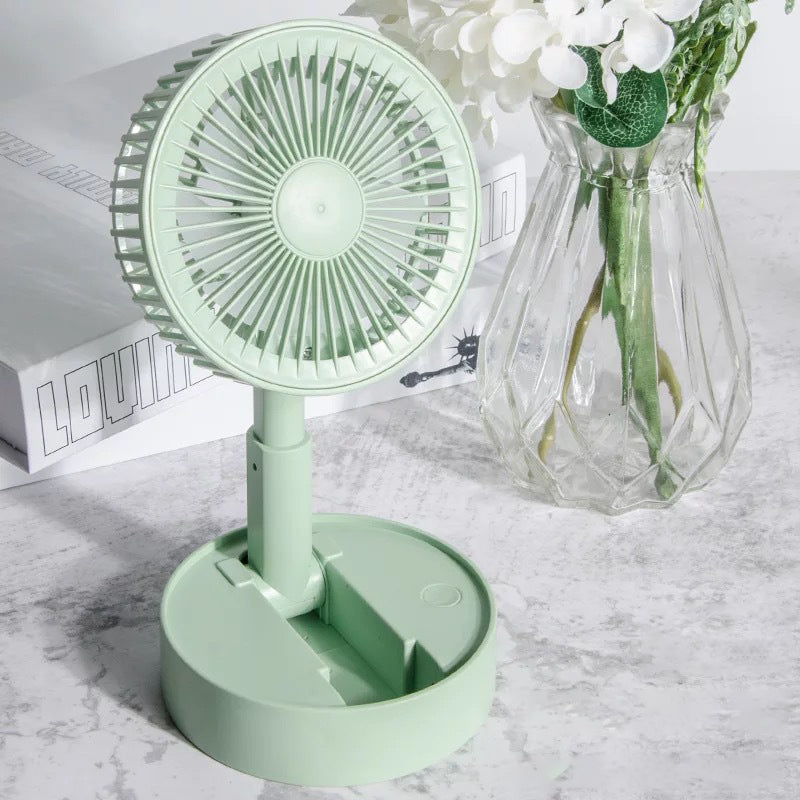 Mini opvouwbare telescopische ventilator voor telefoonhouder