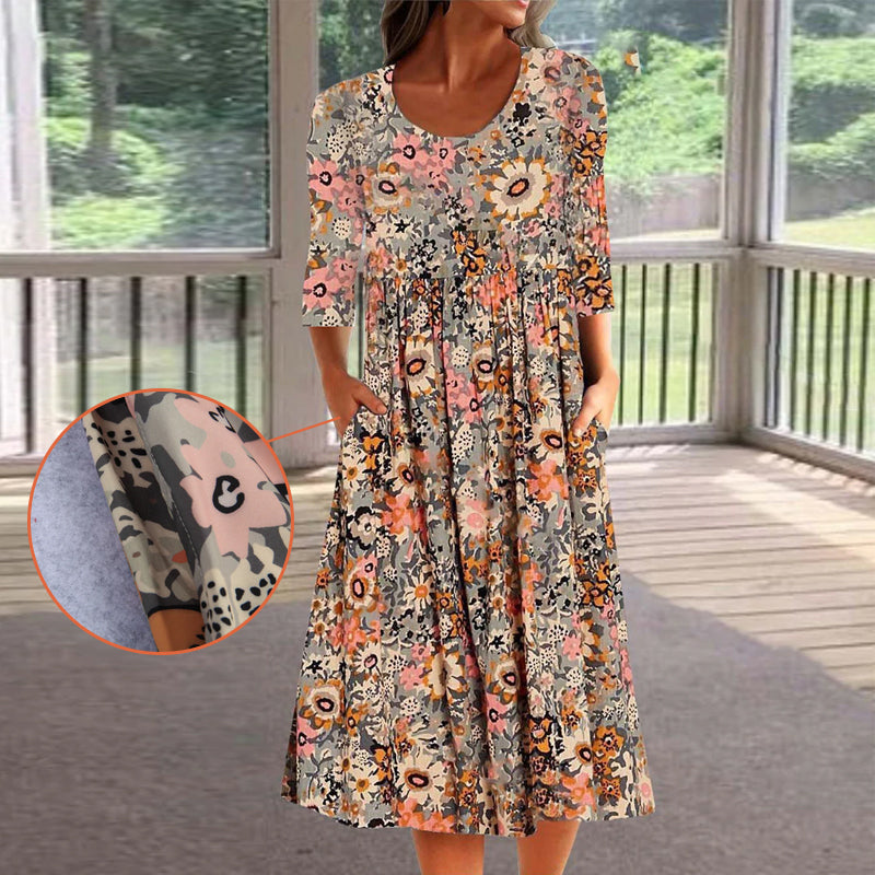 Halflange rok met losse zak