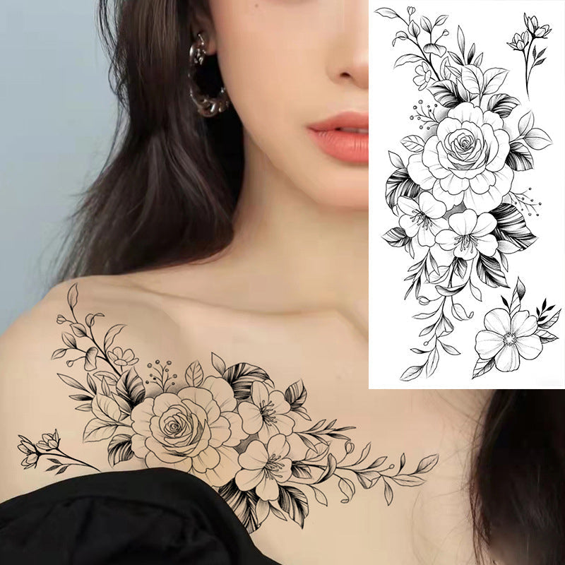 Schets bloem tattoo stickers