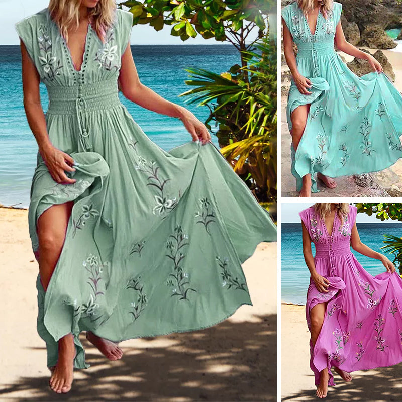 Sexy Franse strandjurk met V-hals