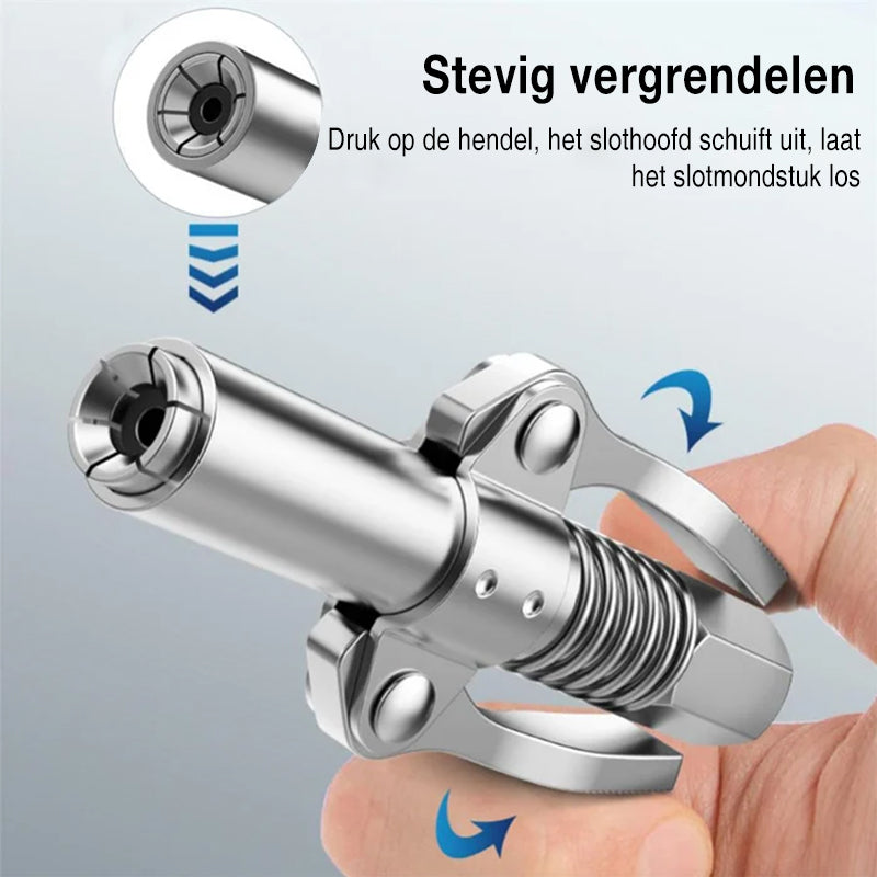 Sterke vergrendeling op vetkoppelingen met 18 inch flexibele veerslang