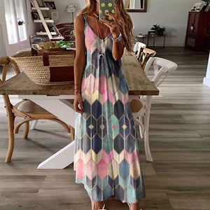 Mouwloze jurken met geometrische print voor dames
