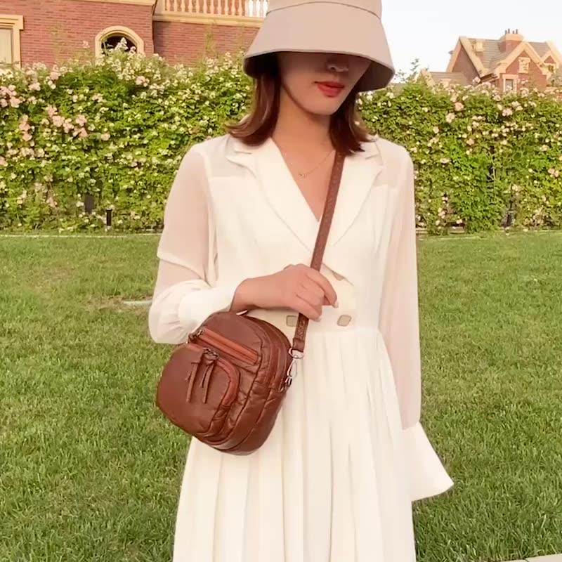 Schoudertas van zacht leer