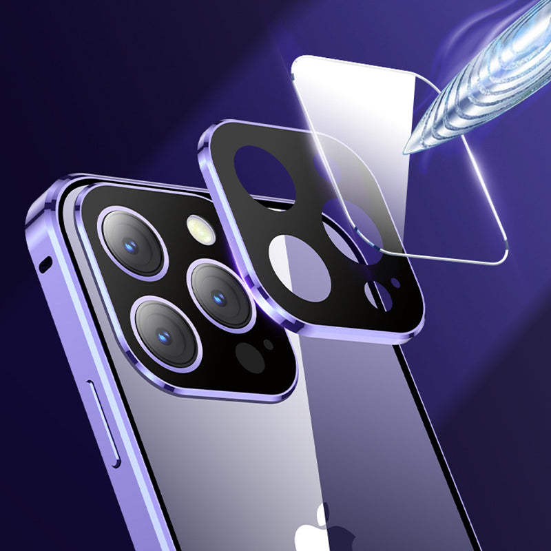 Magnetische dubbelzijdige telefoonhoes van gehard glas
