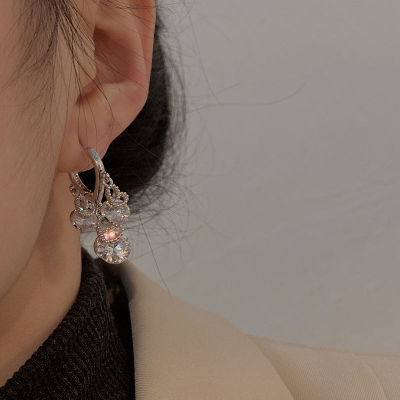 Hart Zirkoon Drop Ear Gespen Oorbellen