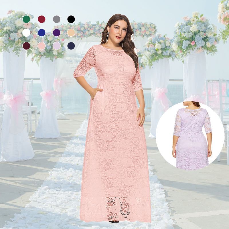 Plus maat kanten jurk voor dames