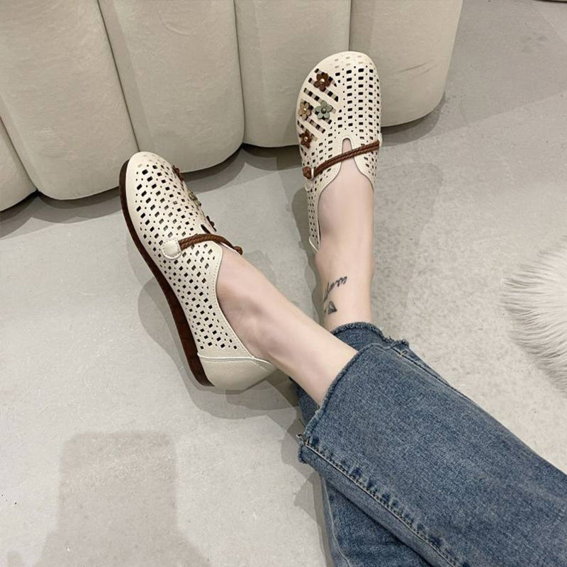 Holle damesschoenen met ronde neus