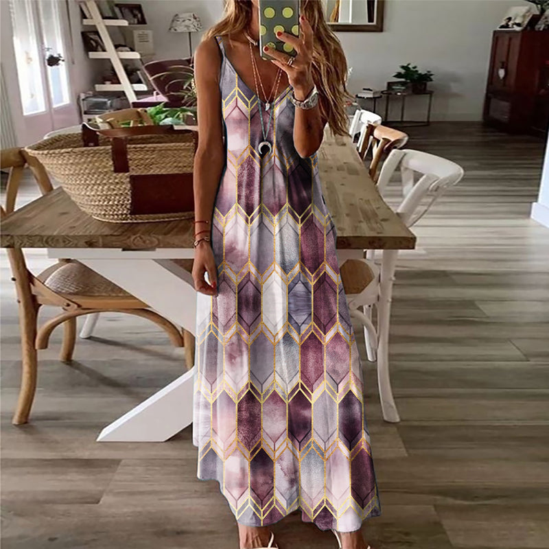 Mouwloze jurken met geometrische print voor dames