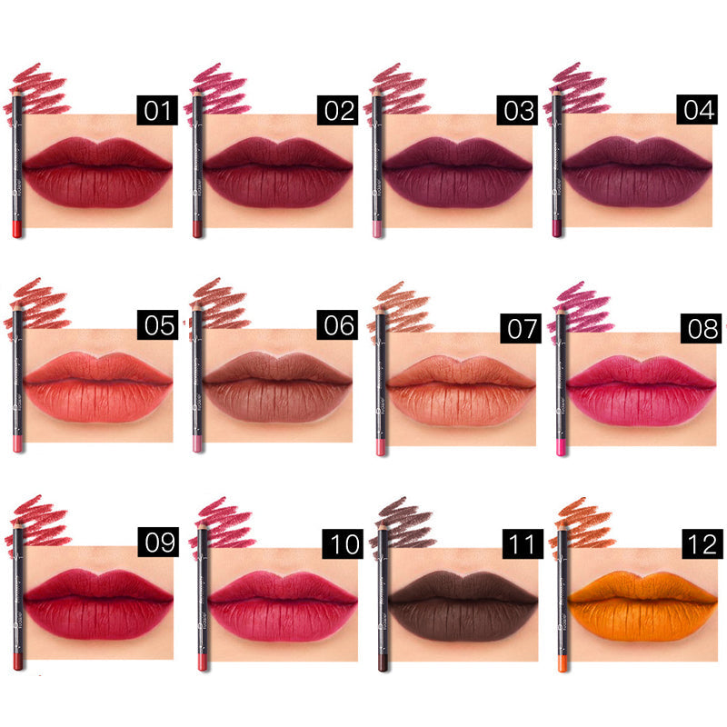 12 kleuren lippenstift pen