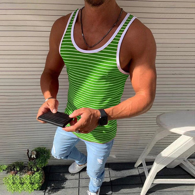 Gestreepte casual tanktop voor heren