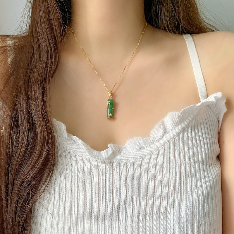 Kunstmatige Jade Bamboe Halsband