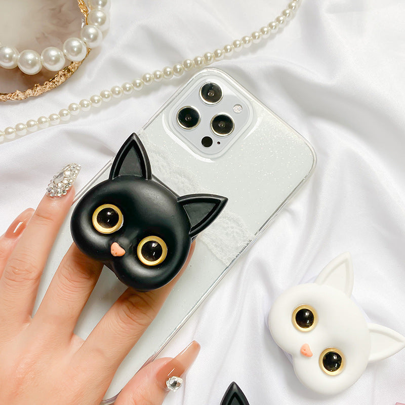 3D schattige kitten telefoonhouder met mini spiegel