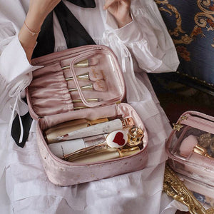 Fluwelen make-uptas met grote capaciteit